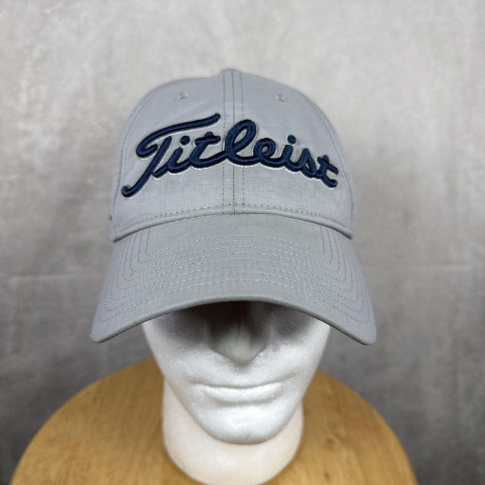 Titleist Golf Hat Mens Strap Back Gray Navy Pro V1 Embroidered Golf FootJoy